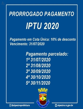 Prazo para pagamento do IPTU é prorrogado até 31 de julho