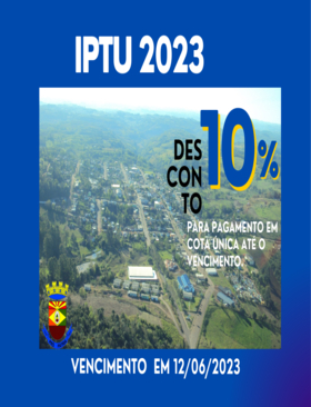 IPTU/2023 vencimento em 12/06/2023 