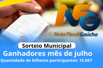 Sorteio Nota Fiscal Gaúcha – Julho