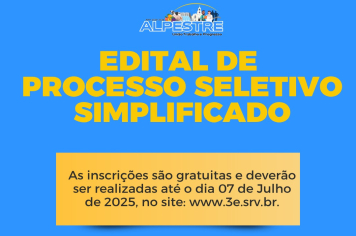 Atenção para EDITAL de Processo Seletivo Simplificado 