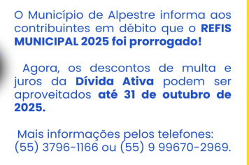 Prorrogado o prazo de pagamento do REFIS Municipal 