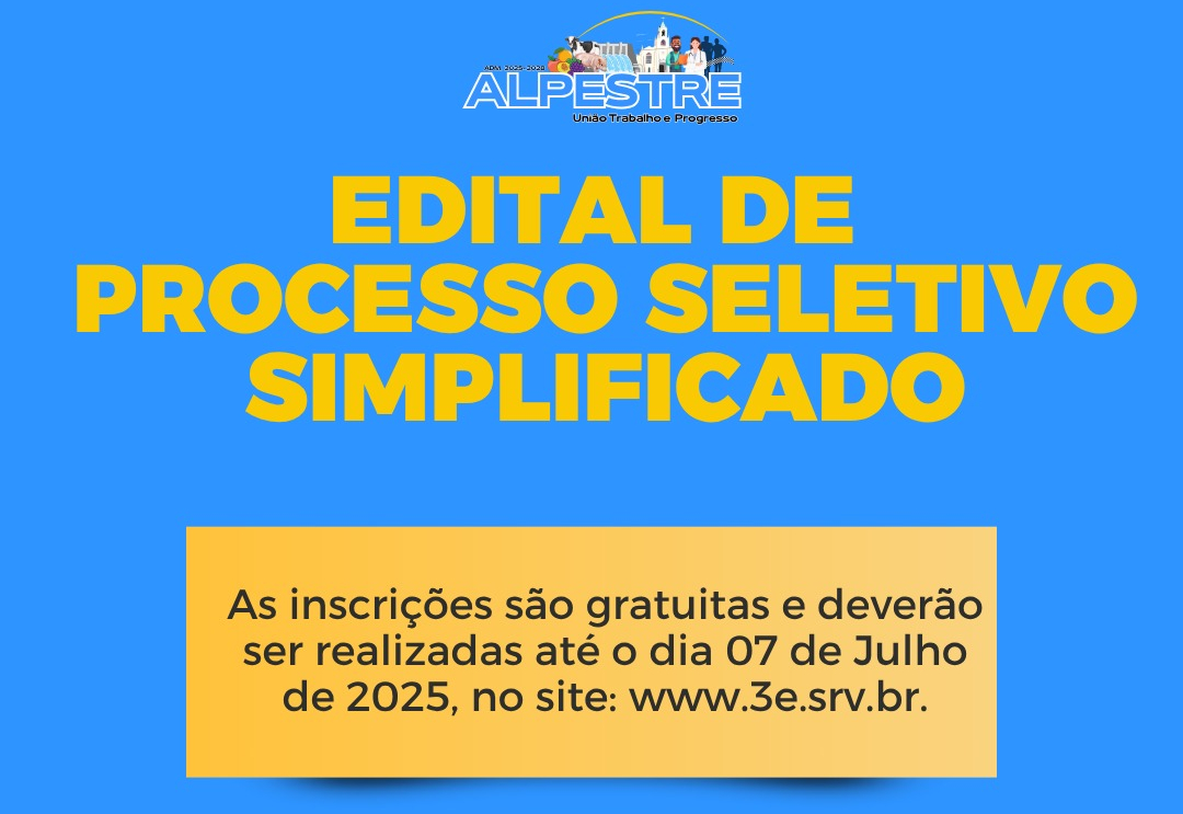 Atenção para EDITAL de Processo Seletivo Simplificado 